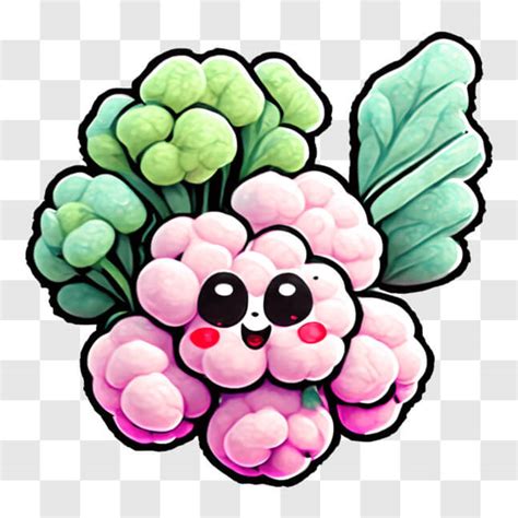 Descarga Personaje De Dibujos Animados De Coliflor Rosa Sonriente PNGs