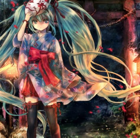 Hatsune Miku Superstar Dress Lantern Green Eyes Anime Yukata Hot