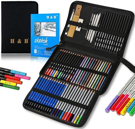 Amazon H B Kit De Suministros De Arte L Pices De Dibujo Y