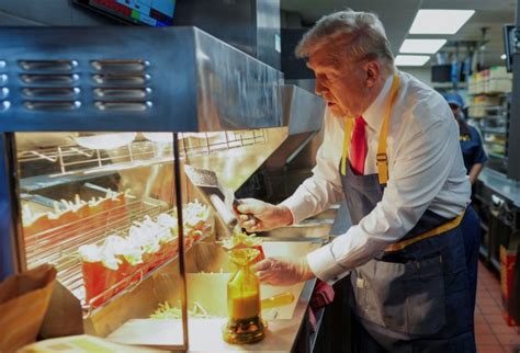 Donald Trump Works At Mcdonalds Drive Through To Troll Kamala Harris