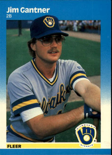 Fleer Milwaukee Brewers Baseball Card Jim Gantner Ebay