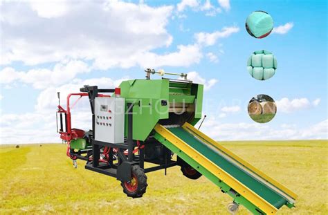 Automatic Round Bale Wrapping Machine Silage Wrapper Diesel Engine