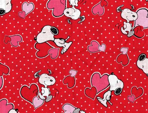 Snoopy Valentine Fabric Peanuts Fabric Charlie Brown Fabric Cotton