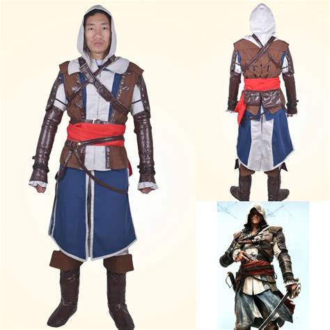 Assassins Creed Iv 4 Black Flag Edward Kenway Outfit Costume Cosplay Halloween Party Wear In