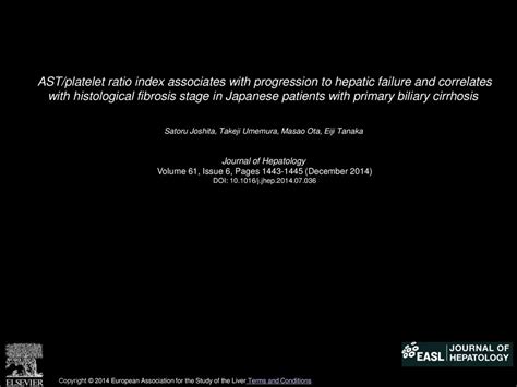 AST Platelet Ratio Index Associates With Progression To Hepatic Failure