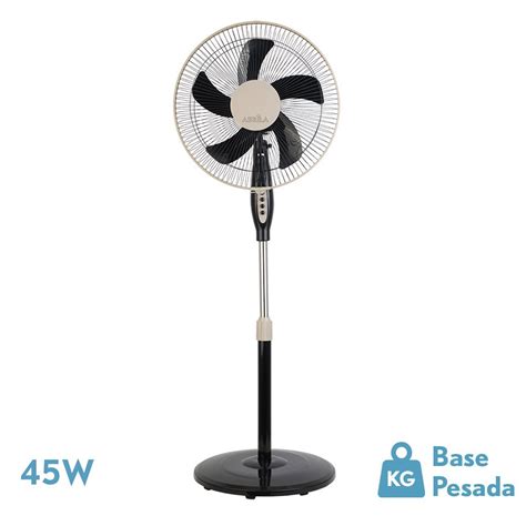 Ventilador De Pie Modelo BELMONTE Negro Beis Orientable Fijo Y