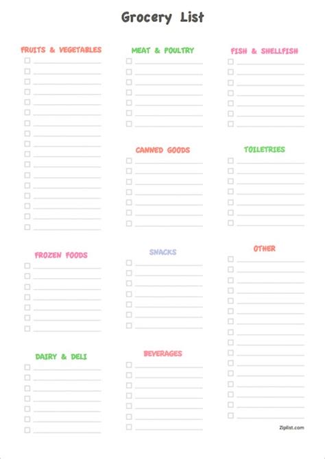 Digital Download Grocery List Printable Fillable Pdf Editable Grocery