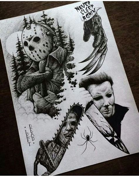 Horror Movie Characters Drawing Printable Word Searches