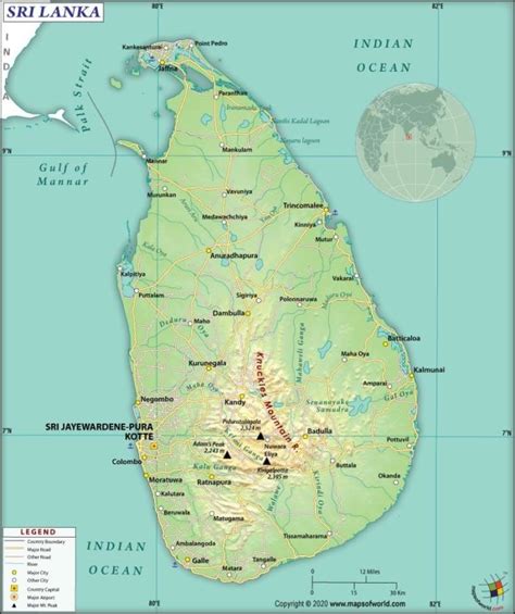 Sri Lanka South Asia Map