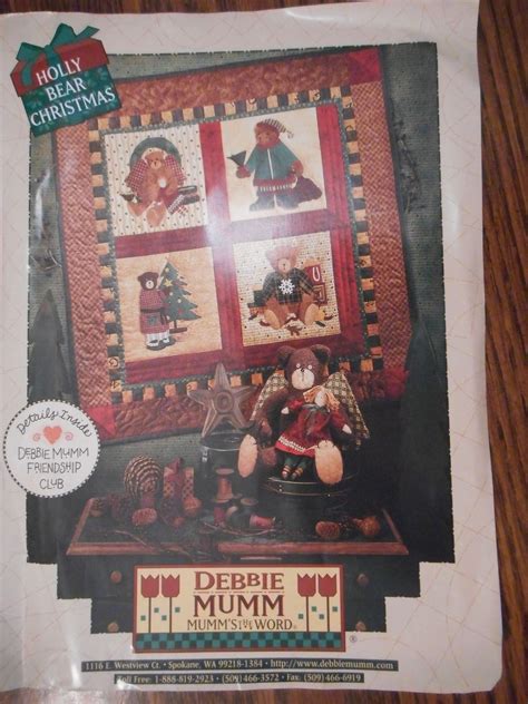 Debbie Mumm Holly Bear Christmas Quilt And Dolls Pattern Etsy