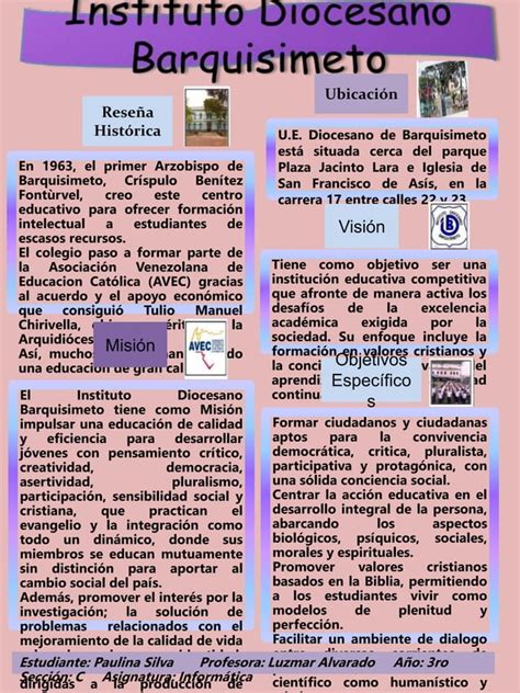 Infografia Del Instituto Diocesano Barquisimeto PDF