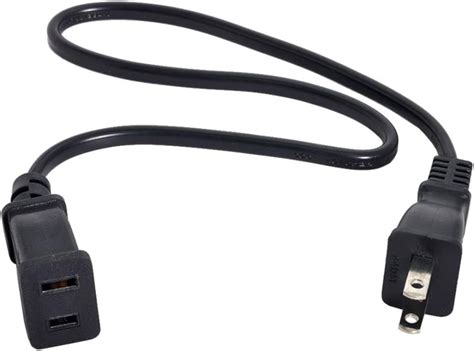 Cy 50cm Usa Outlet Saver Power Extension Cord Cable 2 Prong 2 Outlets For Nema 1 15p