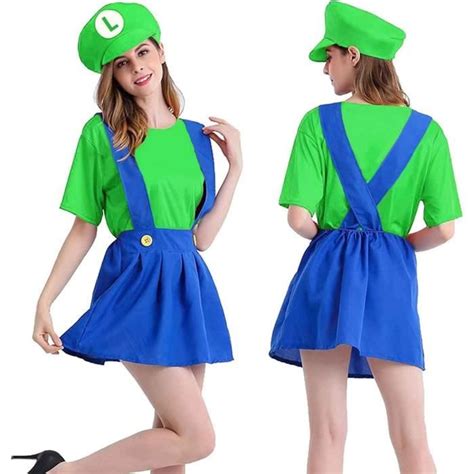 Déguisement Super Mario Luigi Bros pour Femme TSTR Costume de