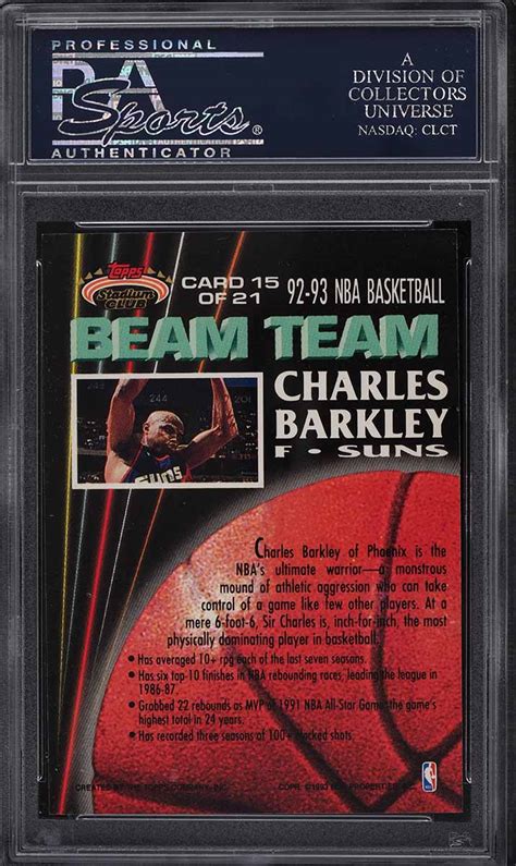 1992 Stadium Club Beam Team Charles Barkley 15 PSA 10 GEM MINT PWCC