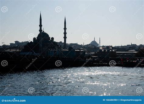 View Of Galata Bridge Galata Koprusu And The New Mosque Editorial Stock