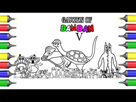 Rainbow Friends Garten Of Banban All Bosses New Coloring Page