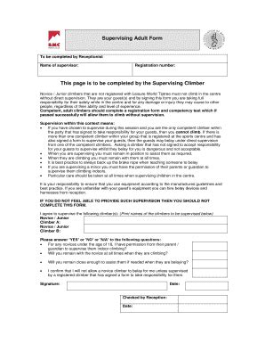 Fillable Online Colchesterleisureworld Co Supervising Adult Form