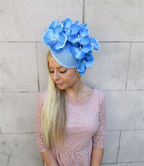 Cornflower Light Blue Orchid Flower Saucer Disc Hat Fascinator | Etsy