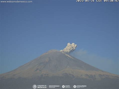 El volcán Popocatépetl emite 198 exhalaciones 386 minutos de tremor 4