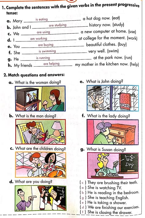 Grammar Worksheet Present Continuous Pdf Worksheets