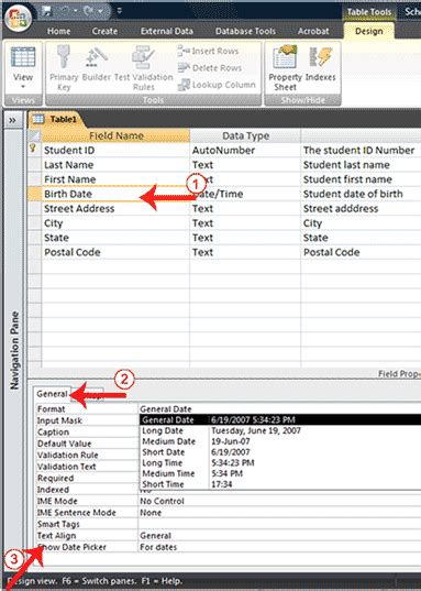 Creating Microsoft Access Tables