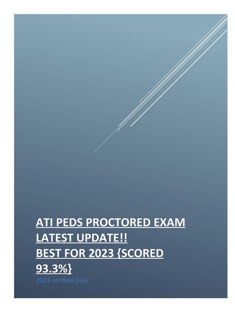 Ati Peds Proctored Exam Latest Update Best For By Besttarget Issuu