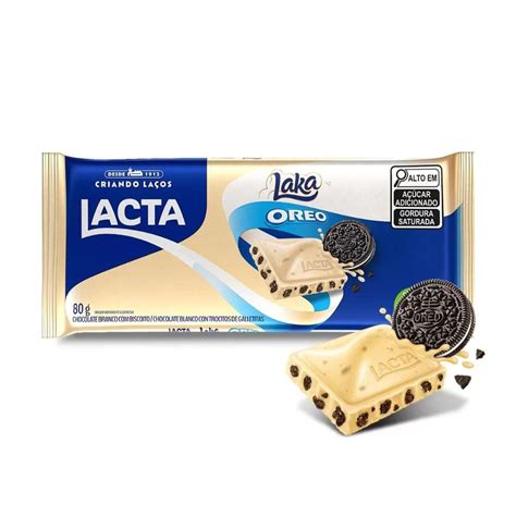 Chocolate Branco Laka Oreo Lacta Barra 80g Cafezale