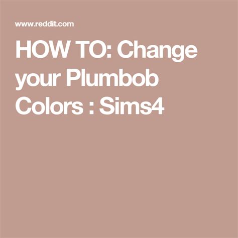 HOW TO: Change your Plumbob Colors : Sims4 | Color knowledge, You ...