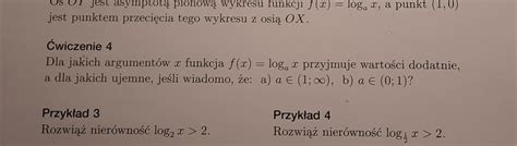 Wiczenie Dla Jakich Argument W X Funkcja F X Logax Przyjmuje