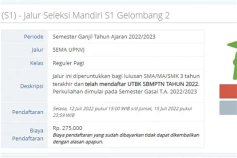 Upn Jakarta Buka Jalur Seleksi Mandiri S Gelombang Pakai Nilai Utbk