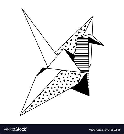 Origami crane paper symbolic Royalty Free Vector Image