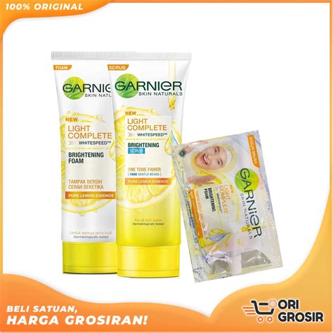 Jual Ori Grosir Light Complete Brightening Scrub White Speed Garnier