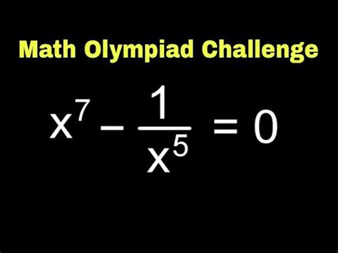 Mathmatical Olympiad Algebra Problem Math Olympiad Questions Youtube