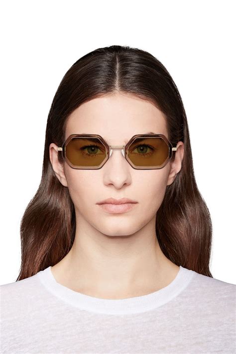 ChloÉ Hexagon Frame Tortoiseshell Acetate And Gold Tone Sunglasses The Outnet