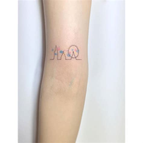 Minimalistic Style London Skyline Tattoo Done On The