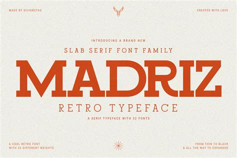 Madriz - Retro Slab Serif Typeface - Design Cuts