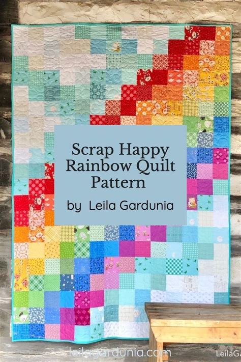 Scrap Happy Rainbow Quilt Pattern Pdf Etsy Rainbow Quilt Quilts Quilt Patterns