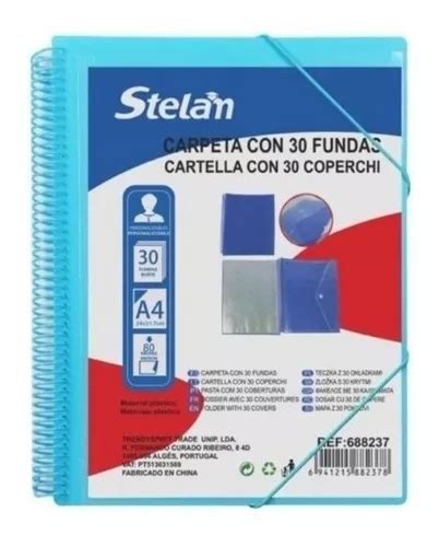 Carpeta Archivador De Documentos 30 Fundas Con Espiral Cuotas sin interés