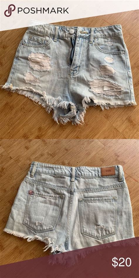 Bdg Super High Rise Cheeky Jean Shorts Light Wash Size