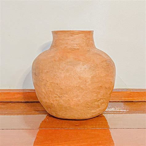 Vaso De Barro Terracota Pequeno Bojudo Ateli Capim Do Pampa