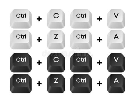 Computer Key Combinations Set Of Key Combinations Command Set Icons