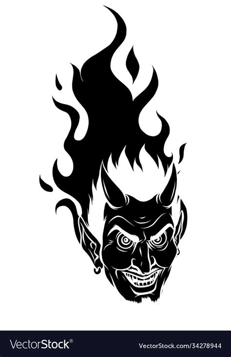 Smiling devil face image Royalty Free Vector Image