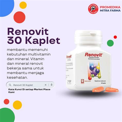 Jual Renovit Kaplet Multivitamin Dan Mineral Untuk Daya Tahan