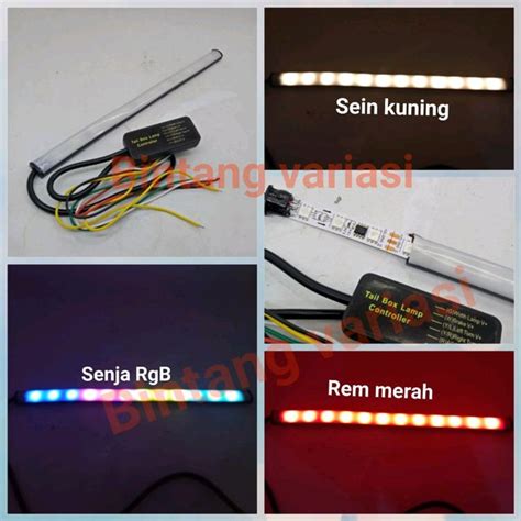 Jual Lampu Led Strip Belakang Motor Rgb Cm Lampu Rem Belakang Motor