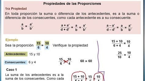 Razones Y Proporciones Propiedad Fundamental De Proporcionalidad