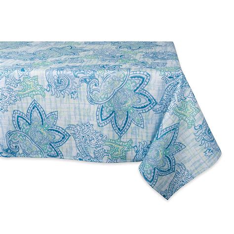 120" Blue and White Paisley Printed Rectangular Outdoor Tablecloth - Walmart.com - Walmart.com