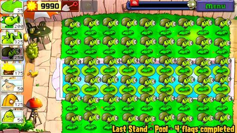 Plants Vs Zombies 54 Gatling Pea Vs Last Stand All Zombies Mega Challenge Pvz Gameplay