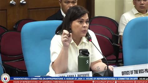 Live Vp Sara Duterte Attends The House Of Representatives Hearing On