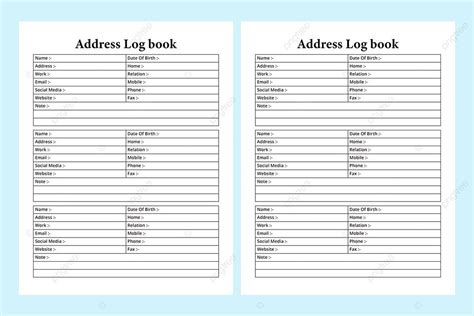 Address Logbook Interior Personal Information And Tracker Notebook For