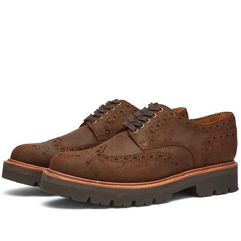 Grenson Men S Archie Lug Sole Brogue In Brown Waxy Commander Grenson